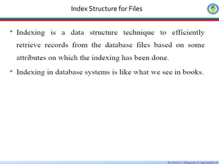 By Getnet T, Misganaw A, Agereselam D
Index Structure for Files
 