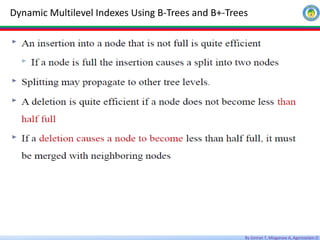 By Getnet T, Misganaw A, Agereselam D
Dynamic Multilevel Indexes Using B-Trees and B+-Trees
 