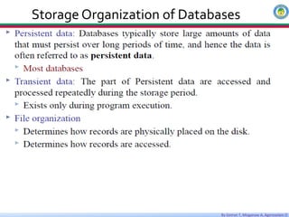 By Getnet T, Misganaw A, Agereselam D
Storage Organization of Databases
Data Types
 