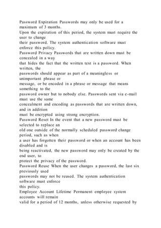 CHAPTER 5 Security Policies, Standards, Procedures, a | DOCX