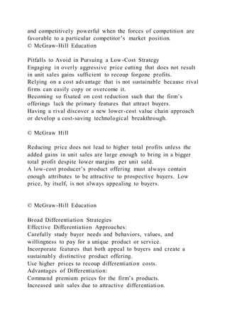 chapter 5 The Five Generic Competitive StrategiesPART 1 Concep | DOCX