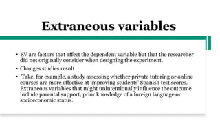 Extraneous Variable Types Chapter 5 variables and their types | PPTX