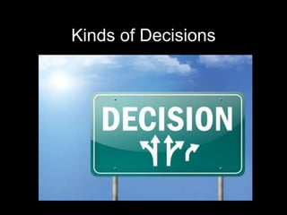 Kinds of Decisions
 
