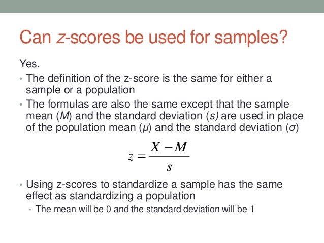 Z Scores Z Scores