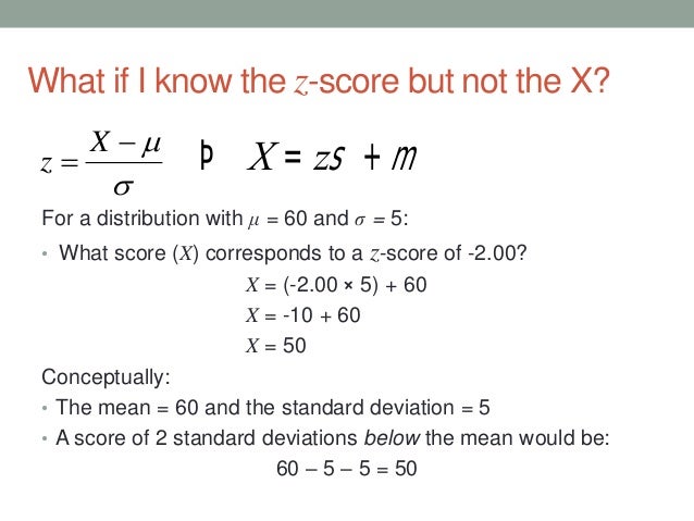 Z Scores Z Scores