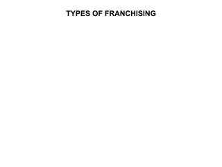 TYPES OF FRANCHISING 