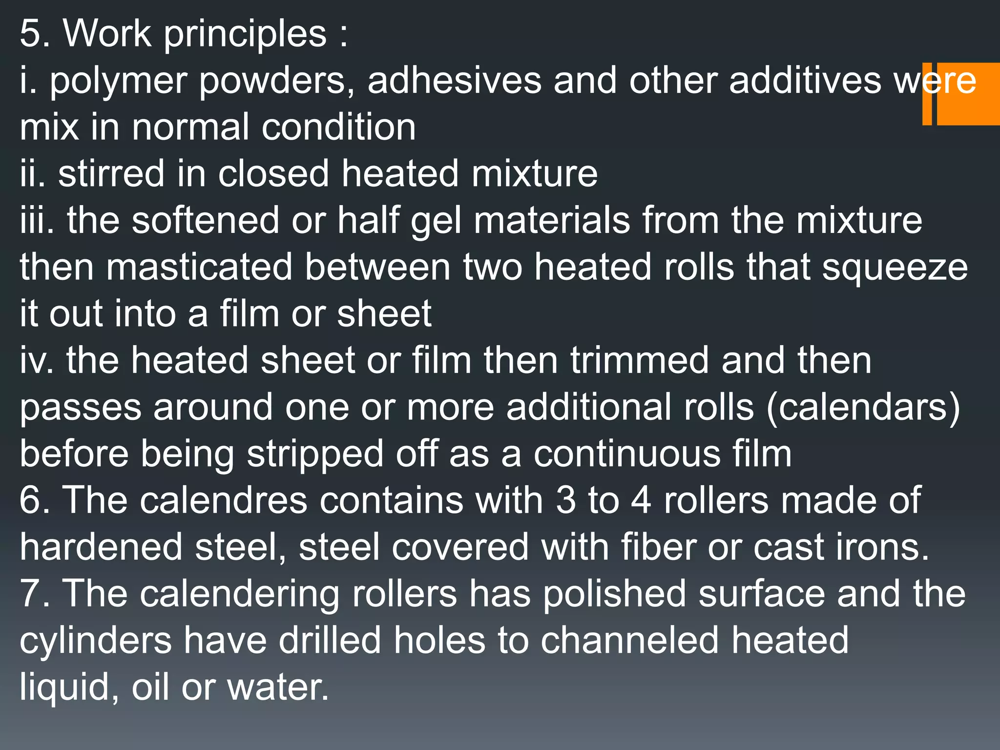 Extrusion Moulding Process1. A process that supplies a continuous stream of thermoplastic material/ products with equally cross-section where it is directly produced through a shaping tool or to some other subsequent shaping process (dies) placed directly on the end of the extrusion machine.