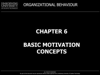CHAPTER 6 BASIC MOTIVATION CONCEPTS 