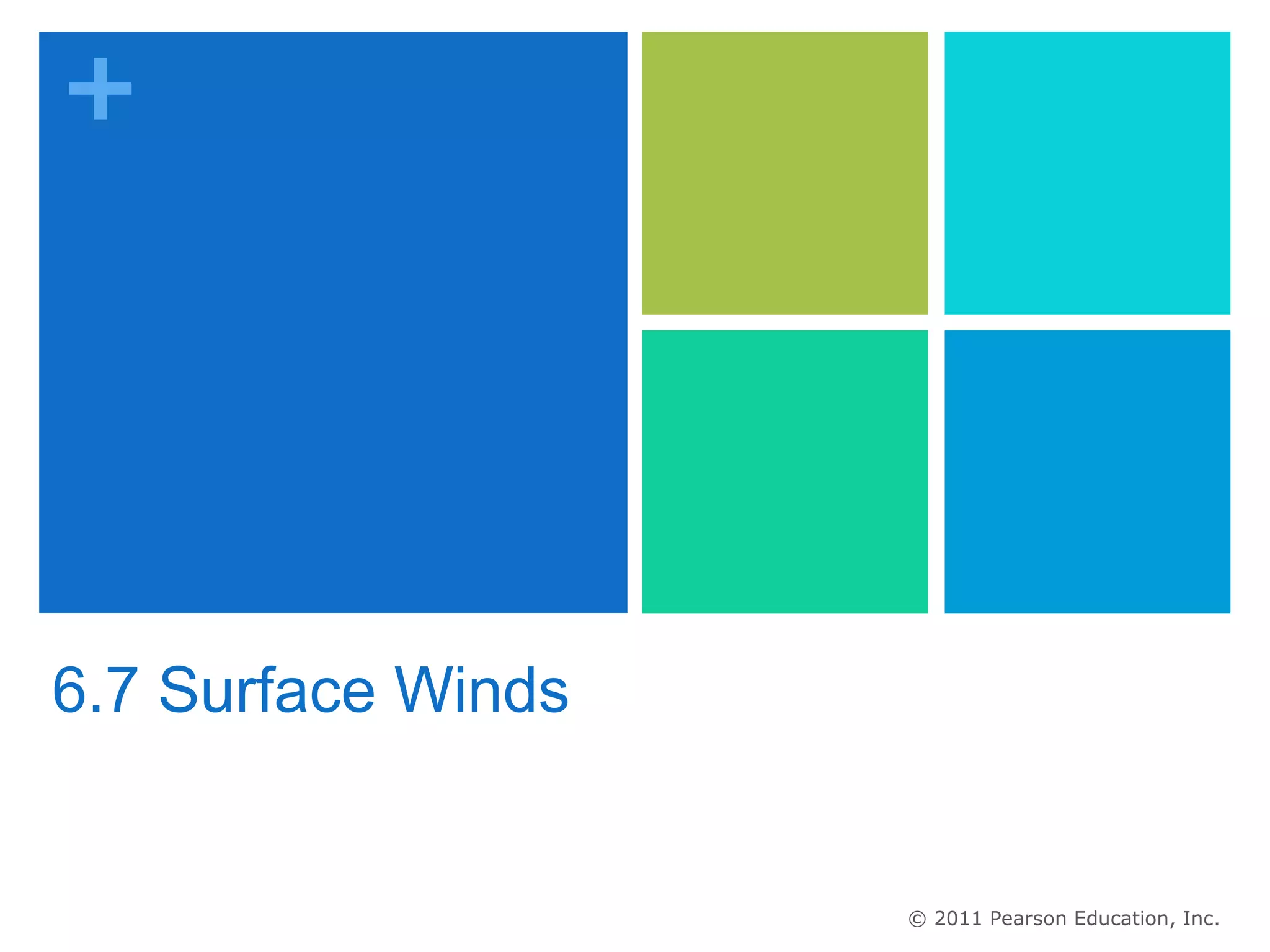+




6.7 Surface Winds


                    © 2011 Pearson Education, Inc.
 