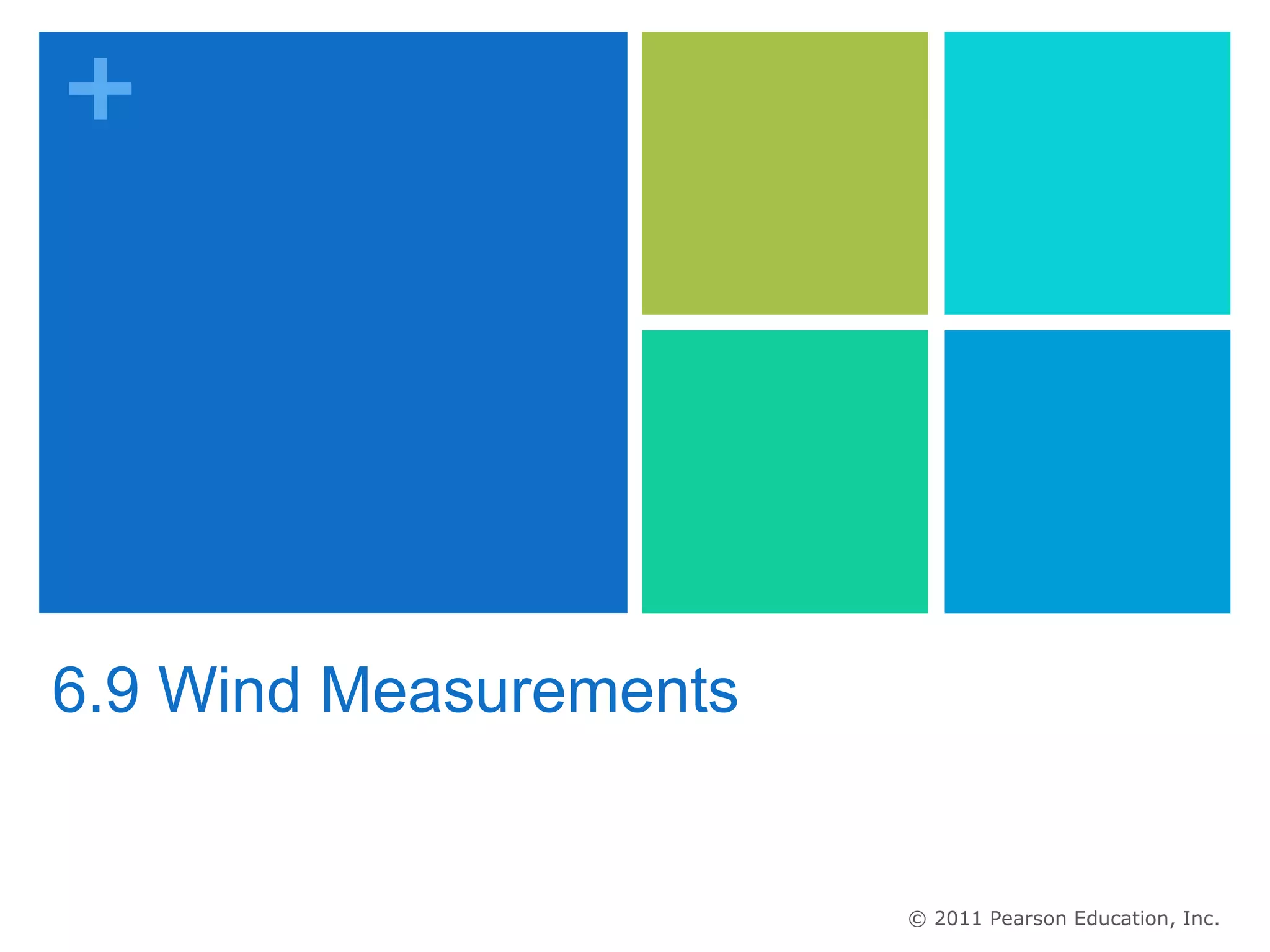 +




6.9 Wind Measurements


                        © 2011 Pearson Education, Inc.
 