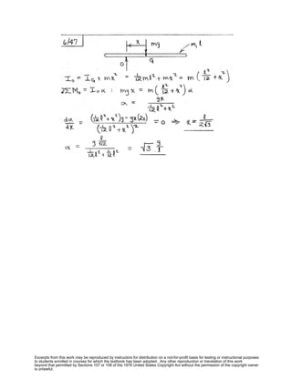 Excerpts from this work may be reproduced by instructors for distribution on a not-for-profit basis for testing or instructional purposes
to students enrolled in courses for which the textbook has been adopted. Any other reproduction or translation of this work
beyond that permitted by Sections 107 or 108 of the 1976 United States Copyright Act without the permission of the copyright owner
is unlawful.
 