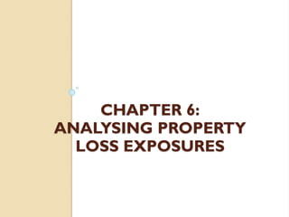 CHAPTER 6:
ANALYSING PROPERTY
LOSS EXPOSURES

 