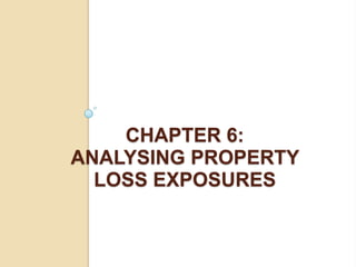 CHAPTER 6:
ANALYSING PROPERTY
LOSS EXPOSURES

 