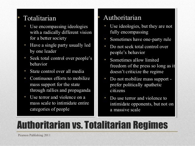 Authoritarian Regimes And Totalitarian Regimes