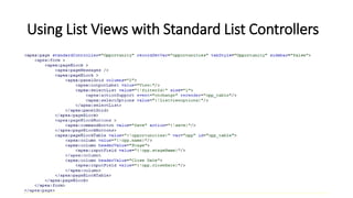 Using List Views with Standard List Controllers
 