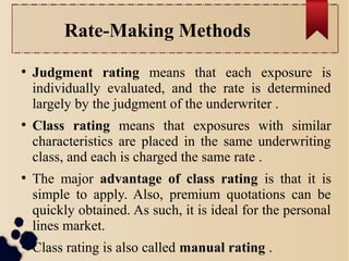 Rate Making Methods Chapter 6: FINANCIAL OPERATIONS OF I NSURERS | PPT