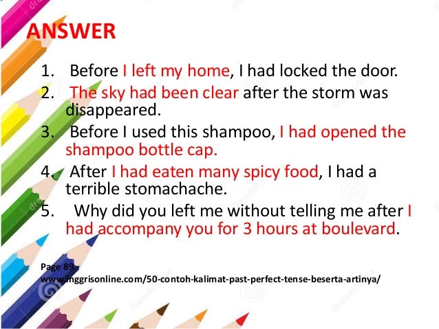 Contoh Kalimat Past Perfect Tense Dan Artinya - Temukan Contoh