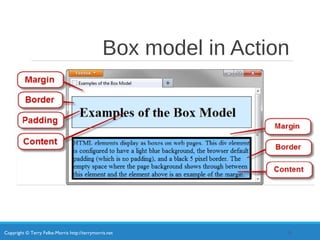 Copyright © Terry Felke-Morris http://terrymorris.net
Box model in Action
6
 