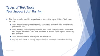 Chapter 6 - Tool Support for Testing | PPTX