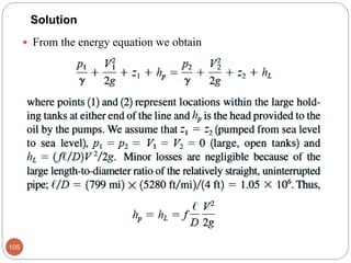 Solution
 From the energy equation we obtain
105
 