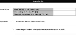 chapter 6.2. Neutralisation (Acid and Alkali) | PPTX
