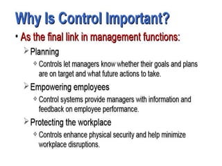 Management Chapter # 6 Intro to Controlling | PPT