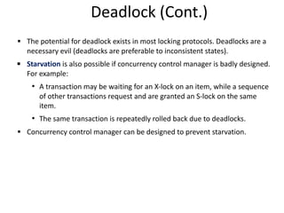 Starvation Example Transaction Concurrency Control in Database Management System | PDF