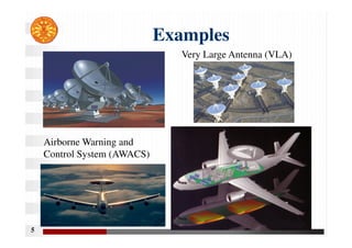 The linked image cannot be displayed. The file may have been moved, renamed, or deleted. Verify that the link points to the correct file and location.
5
Examples
Very Large Antenna (VLA)
Airborne Warning and
Control System (AWACS)
 