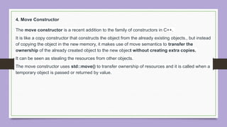 C++ Constructors and destructors presentation | PPTX