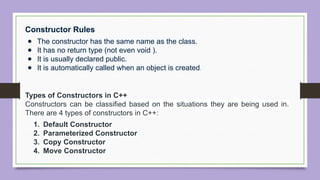C++ Constructors and destructors presentation | PPTX