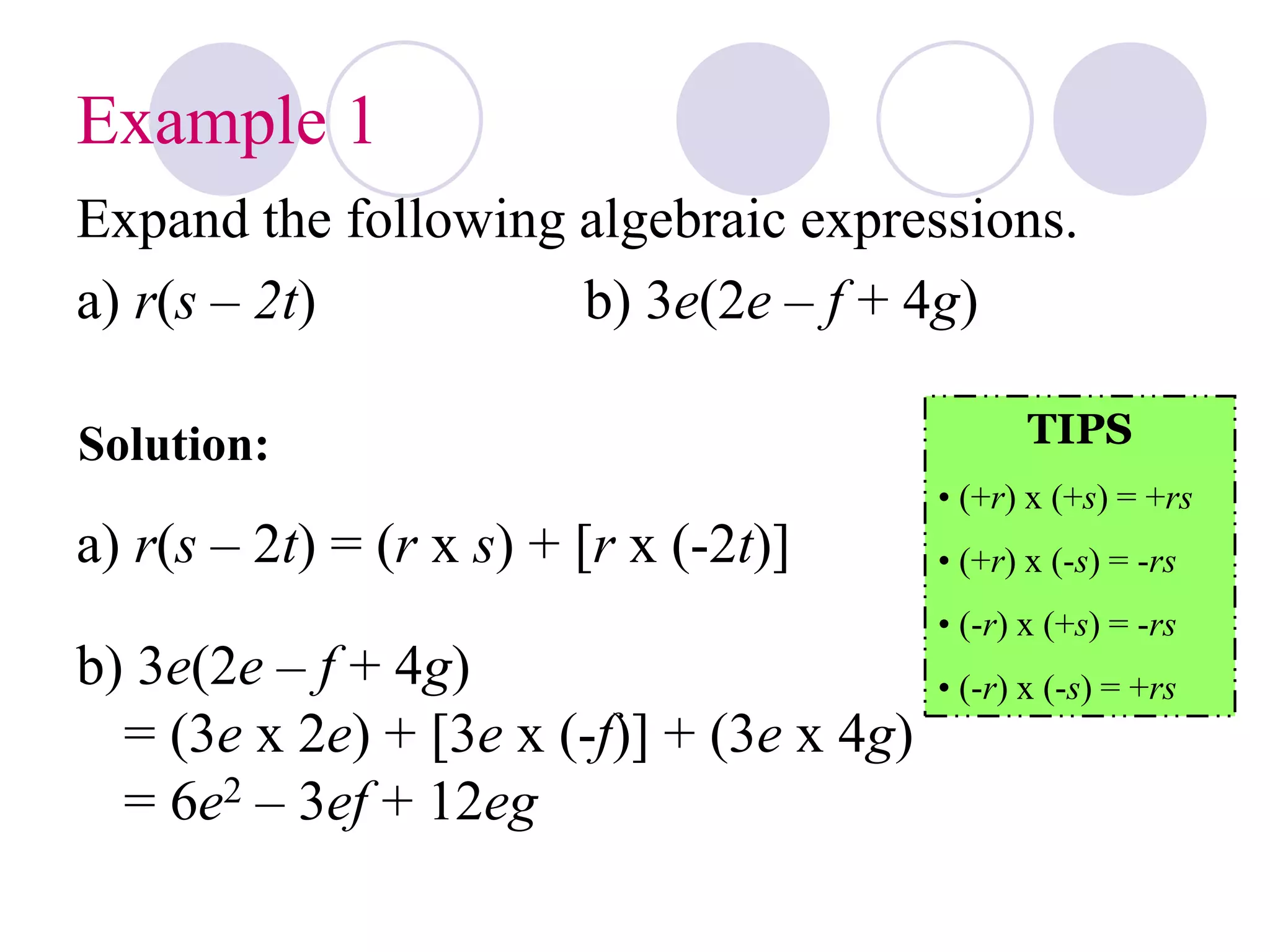 Chapter 6 algebraic expressions iii | PPT