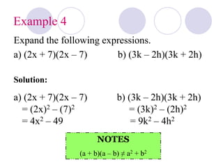 Chapter 6 algebraic expressions iii | PPT