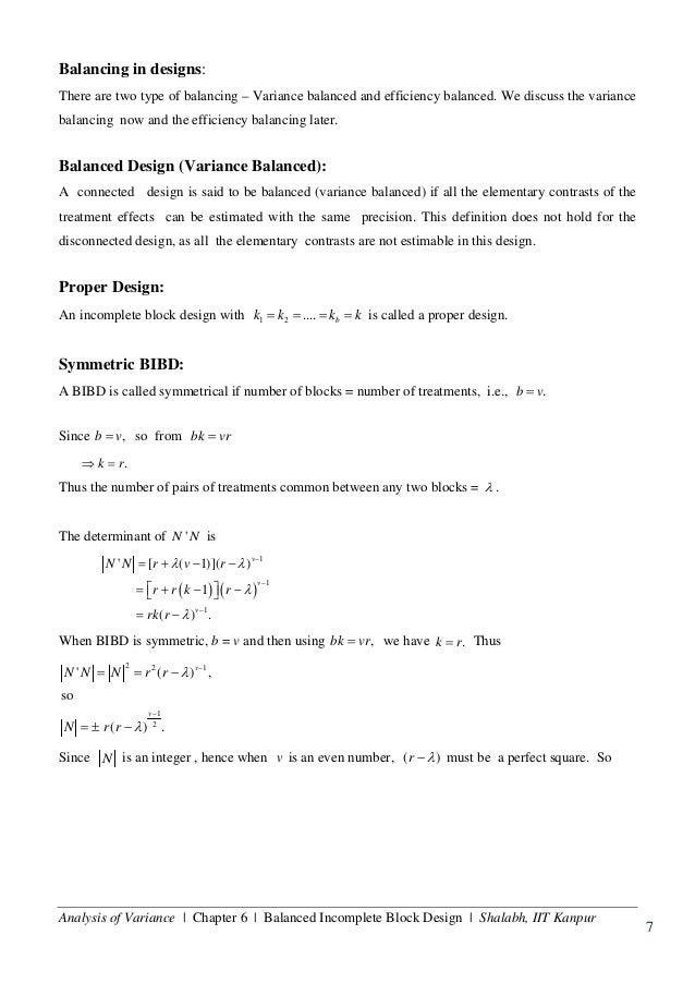 Chapter6 Anova Bibd 1 Chapter6 Anova Bibd 1