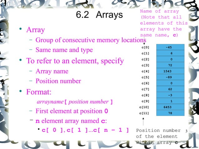 Chapter 6 arrays part-1 | PPT