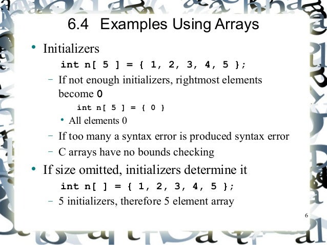 Chapter 6 arrays part-1