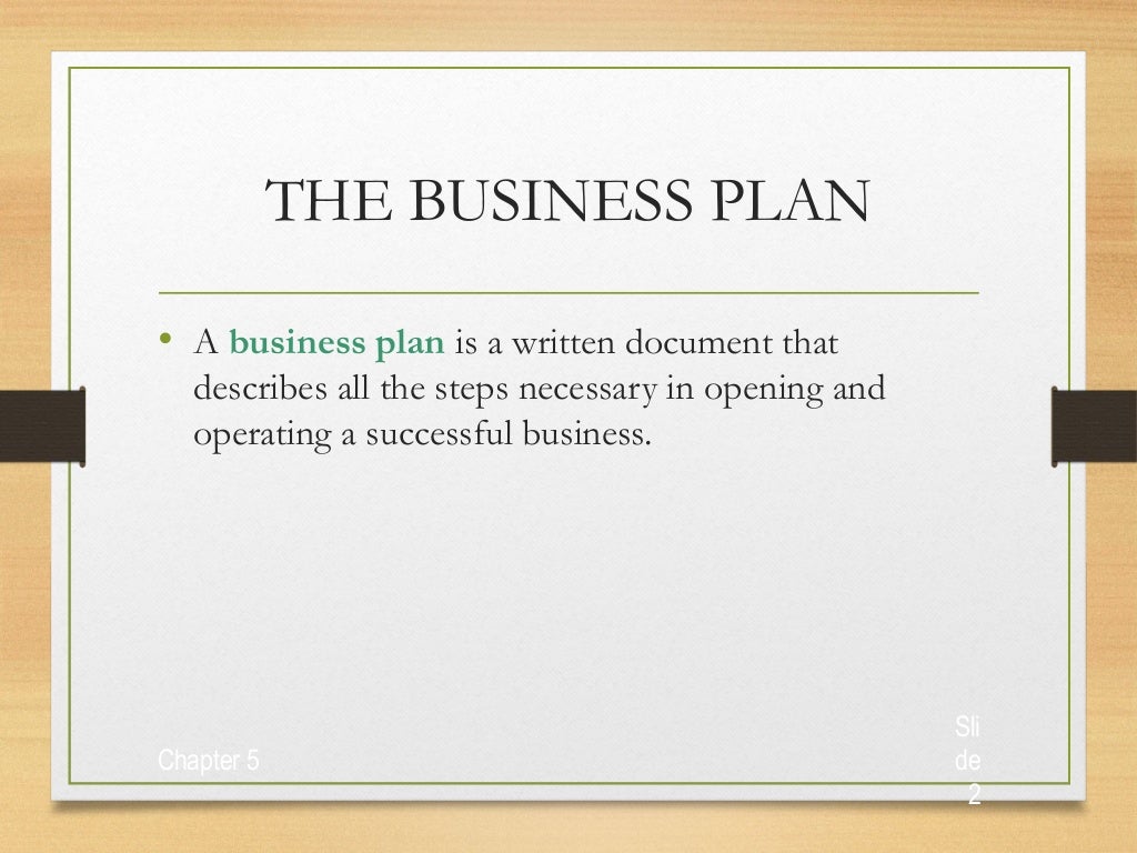 chapter 6 of business plan