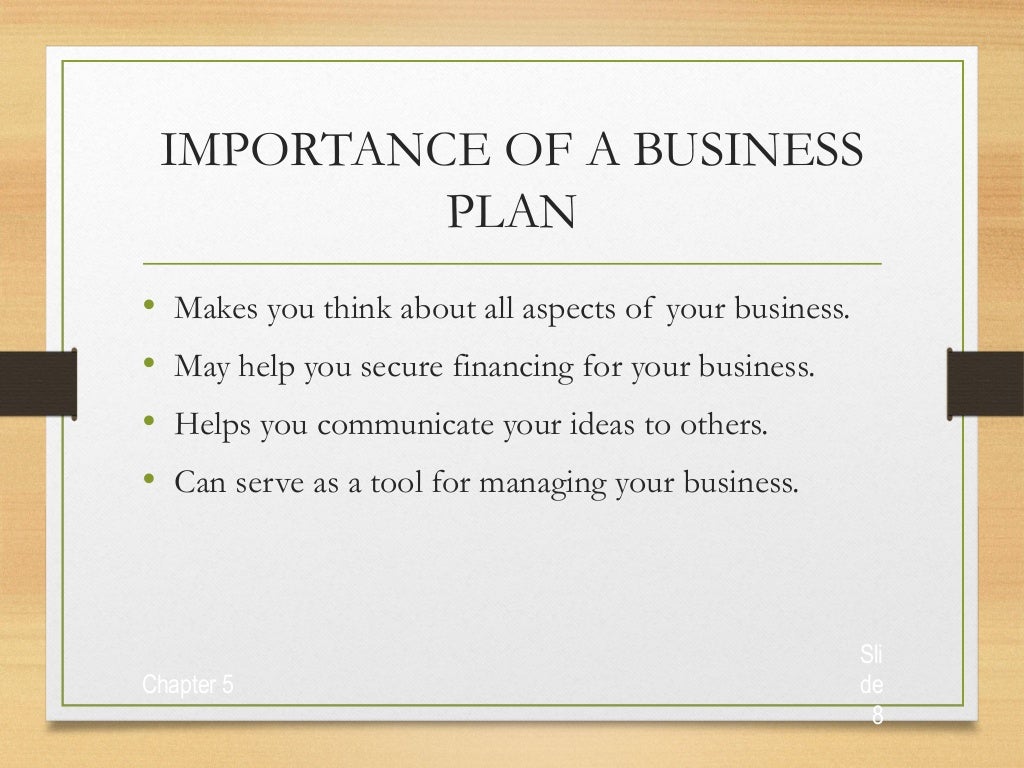 chapter 6 in business plan