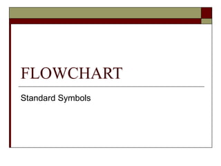 FLOWCHART
Standard Symbols
 