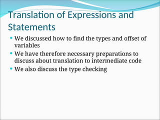 Chapter 6 - Intermediate code generation.ppt