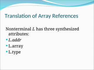 Chapter 6 - Intermediate code generation.ppt