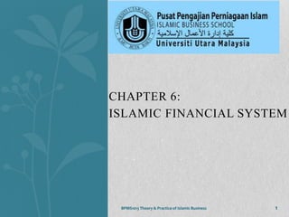 CHAPTER 6:
ISLAMIC FINANCIAL SYSTEM

BPMS1013 Theory & Practice of Islamic Business

1

 