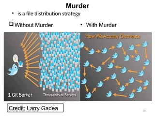 • With Murder
Murder
Without Murder
Credit: Larry Gadea 20
Arnaud Legout © 2006-2012
• is a file distribution strategy
 