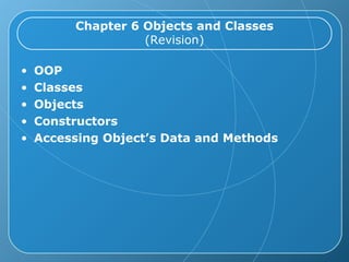 Chapter 6 OOP (Revision) | PPT