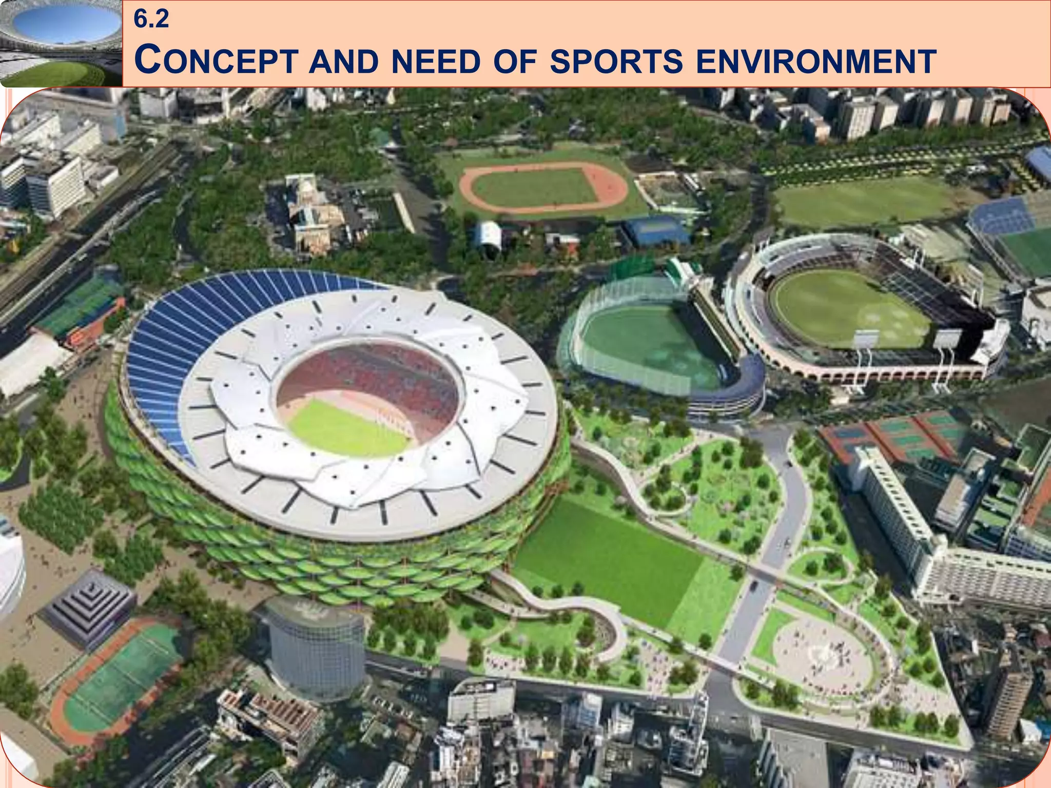 16
6.2
CONCEPT AND NEED OF SPORTS ENVIRONMENT
 