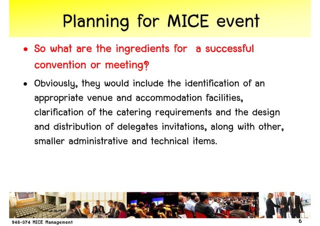 Chapter 6 Planning MICE Events | PDF