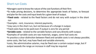 Short Rin Examples Comprehensive Analysis of Production and Cost Functions in Managerial ...