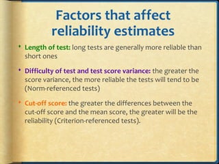 Reliability in Language Testing | PPT