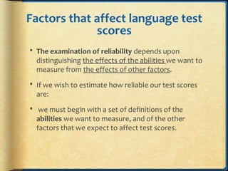 Reliability in Language Testing | PPT