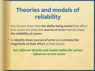 Reliability in Language Testing | PPT