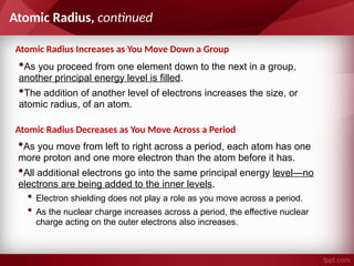 atomic physics - why do the radii decrease when we... Chapter6-Section3-PeriodicTrendssss.pptx